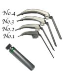 Mega McCoy flexi Tip Integrated conventional articulated Laryngoscopes Fiber with 4 blades